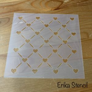 STENCIL RETE CON CUORI #26