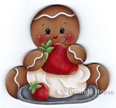 E-PATTERN: STRAWBERRIES CREM: Sagoma in legno