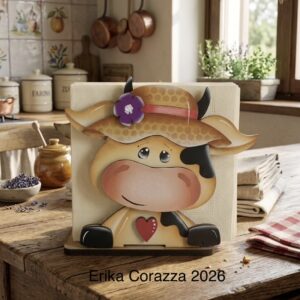 Sagoma: PORTA TOVAGLIOLI CON MUCCA SPRING