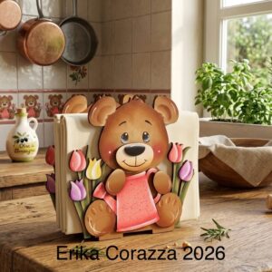 Sagoma: PORTA TOVAGLIOLI CON ORSO SPRING