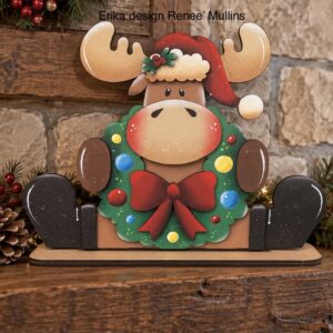 Sagoma: SITTING MOOSE WREATH SHELF
