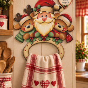 Sagoma: SANTA, REINDEER, BEAR CHRISTMAS PORTA STROFINACCIO